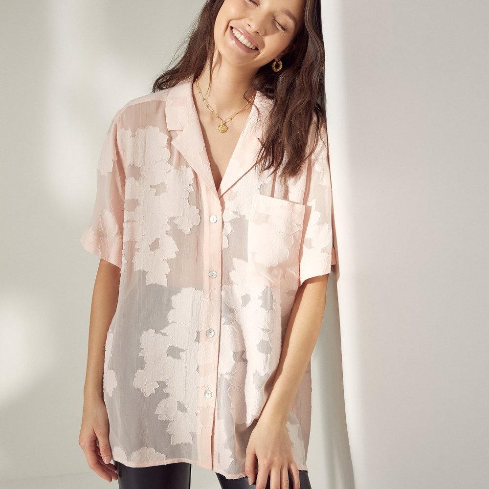 Aritzia Black Atticus Embroidered blouse